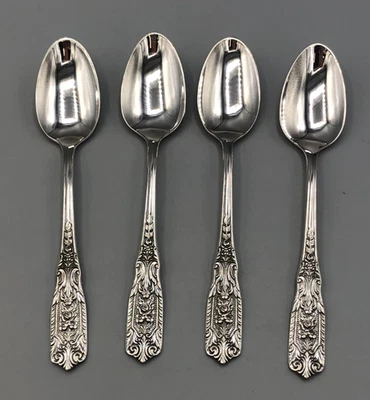 Milburn Rose by Westmoreland Sterling Silver set of 4 Demitasse Spoons 4 1/8" - Image 1 of 3