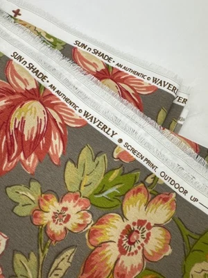 Tela exterior Waverly Sun N Shade 55x156 pulgadas estampado floral gris multicolor Foto 1 de 4