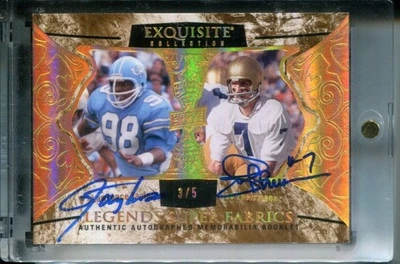 Lawrence Taylor Joe Theismann 2014 Exquisite PATCH AUTO #3/5 (Their only DUAL) - Image 1 of 3