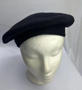 Gorra de vestir vintage de la Marina de los Estados Unidos azul oscuro plana lana uniforme sombrero - Imagen 1 de 8
