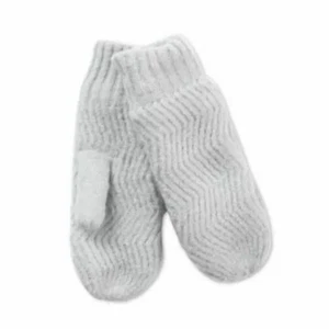 Mitones de chenilla forrados de vellón cómodos tejidos gris claro INC Chevron talla única - Imagen 1 de 4