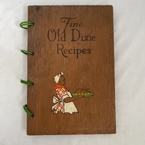 1939 Fine Old Dixie Recipes Southern Cooking Book African American Wooden Covers - Bild 1 von 7