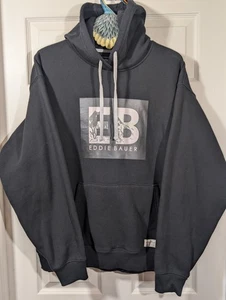 Sudadera con Capucha Eddie Bauer Para Hombre Grande Negra Ropa de Trabajo Manga Larga Pullover Gráfico  - Imagen 1 de 8