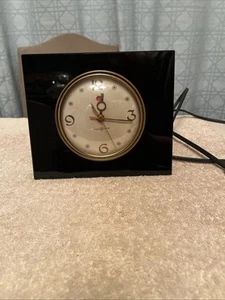 General Electric Telechron 3H172 Lume di Candela Nero Carrera Vetro Orologio Vintage - Foto 1 di 3