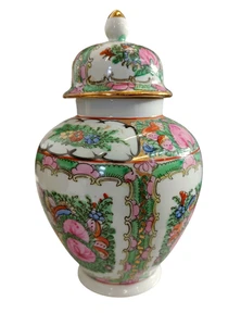 Pentola Zenzero Vintage Ginger Jar Coperchio Cinese Vaso Famille Stile Rosa - Foto 1 di 6