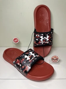 Under Armour - Size 9 - Men's Ignite Select Graphic Slides Sandals Orange - NEW - Picture 1 of 10