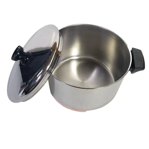 Revere Ware 6 Quart Suppentopf mit flachem Kupferboden & SS-Deckel Hergestellt in Clinton IL USA - Bild 1 von 11