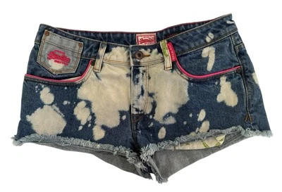 Vintage Superdry acid wash Distressed tomboy Denim Jean Cut Off short size 27 - Image 1 of 4