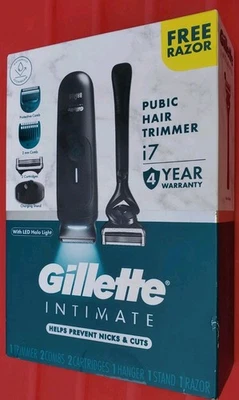 GILLETTE INTIMATE i7 PREMIUM BODY & PUBIC HAIR TRIMER w/ Razor NEW FREE SHIPPING - Image 1 of 4