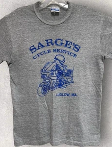 Vintage 80’s Sarge’s Cycle Service Ludlow, MA Single Stitch T-Shirt Medium 18.5”x24.5” - Bild 1 von 9