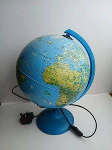 Lámpara Globo Mundo Iluminada Años 90 DE COLECCIÓN ORIGINAL Probada (37cm) Grande 12" - Imagen 1 de 2