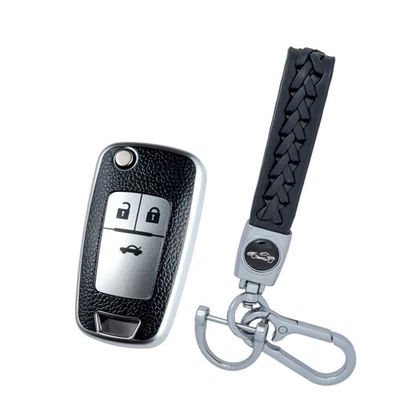 Car Key Cover Fob Case For Opel Vauxhall Astra J Corsa D 3 Buttons with Keychain - Image 1 of 3