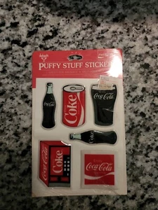 Vintage 1983 Coca Cola Soda Puffy Stickers Collectable (still in package) - Picture 1 of 2