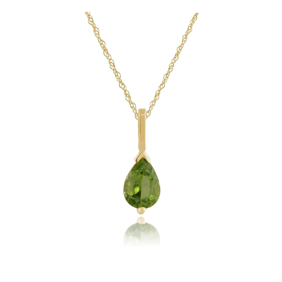 Classic Pear Peridot Pendant in 9ct Yellow Gold - Image 1 of 1