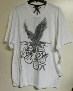 Artful Dodger Men's White V-Neck Eagle Graphic T-Shirt Size XL - Picture 1 of 5