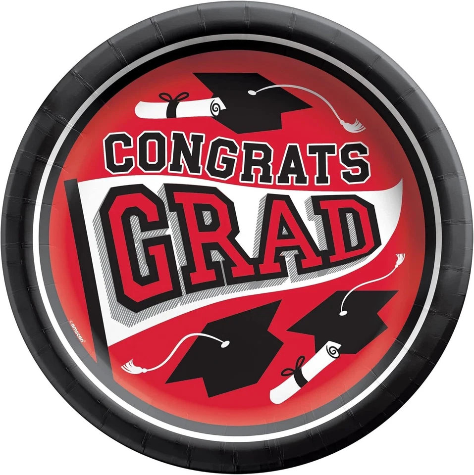 True to Your School Spirit Graduation Party 8.5" Paper Dinner Plates 11 COLORS - Image 1 of 1