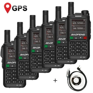 6x Portable Walkie Talkie Two Way Radio GPS Handheld Transceiver + Program Cable - Picture 1 of 12