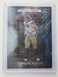 2022 Panini Obsidian NFL Trevor Penning Rookie RC Black Prizm Blue Finite 1/1 - Picture 1 of 4