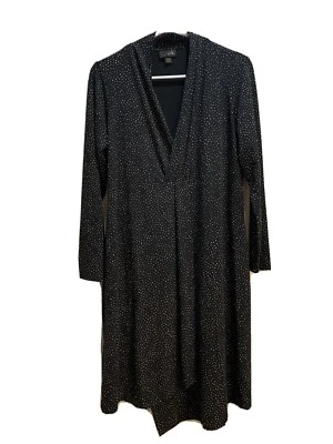 NWOT J. Jill Wearever Collection Polka Dot Faux Wrap Dress Black And White Sz SP - Image 1 of 4