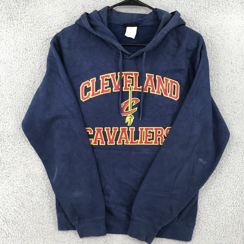 Cleveland Cavaliers Sweater Adult Small Blue NBA Solid Pullover Hoodie 24488 Cover