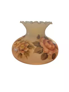 Großer handbemalter Glas geraffter Windlicht Lampenschirm oben 6 7/16" unten GWTW - Bild 1 von 8
