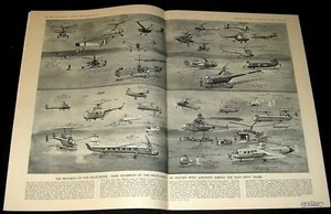 HELICOPTER HISTORY 1954 1ST FIFTY YEARS ARTWORK SPREAD ROTARY-WING PICTORIAL - Picture 1 of 1