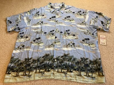 NEW Natural Issue Mens Size XXL Button Up Shirt Hawaiian Short Sleeve Blue Rayon - Image 1 of 4