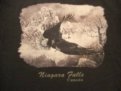 Camiseta negra recuerdo obra de arte cascada águila Canadá de las Cataratas del Niágara de colección M Foto 1 de 3