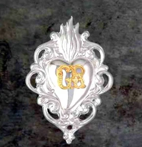 EX VOTO CUORE VOTIVO GRAZIA RICEVUTA IN METALLO CM 8,2×5,6 PRODUZIONE ITALIANA - Picture 1 of 1