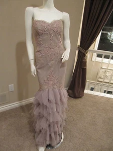Pronovias Barcelona Mother of the Occassion Formal Gown Sz 10 Taupe, Beige - Picture 1 of 11
