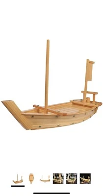 Bandeja de servir sushi de madeira 20" prato de barco para restaurante ou casa. - Imagem 1 de 4