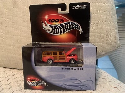 Hot Wheels 100% 1948 MERC WOODY Rojo Edición Limitada Caucho Real EXCELENTE ESTADO Foto 1 de 4