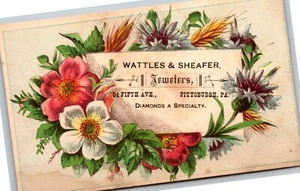 Scarsa carta commerciale vittoriana - Wattles & Sheafer Jewelers Pittsburgh, PA - Foto 1 di 2