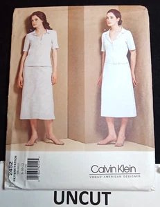 Vestido Top Falda VOGUE Calvin Klein Diseñador Patrón 2452 Misses 8-10-12 Línea A - Imagen 1 de 8