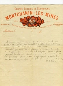 Dépt 71 - Montchanin les Mines - Belle Entête Grande Tuilerie de Bourgogne 1900 - Picture 1 of 1