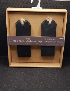 Allen + Roth Black Chalkboard Hang Tags with String Twine Pack of 8 New - Picture 1 of 2