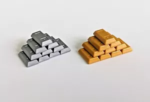 LEGO Gold Bars Silver Bars (x10) - Ingot Money Cash bundle - Brand New & Genuine - Picture 1 of 3