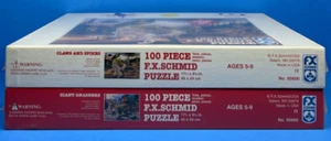 Lot of 2 FX Schmid Dinosaur Puzzles Claws & Spikes Giant Gnashers New/Sealed - Picture 1 of 3