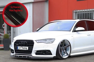 CUP alerón delantero con alas de ABS para Audi A6 S6 C7 4G S-Line en negro brillo - Imagen 1 de 5