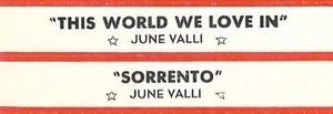 Jukebox Title Strip - June Valli: "This World We Love In" - rare '61 - Version 2 - Picture 1 of 1