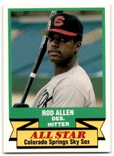 1988 CMC Triple A All-Stars Rod Allen Minor League Colorado Springs Sky Sox #39