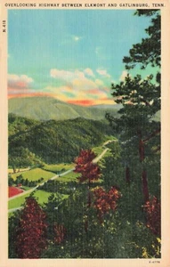 Overlooking Highway Between Elkmont & Gatlinburg, Tennessee Posted 1952 - Picture 1 of 2