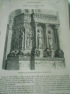 L'église de Saint Trophime à Arles Gravure Old Print 1867 - Picture 1 of 1