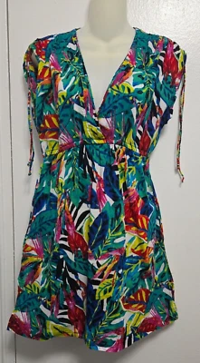 Lauren Ralph Cotton Light Weight Dress Beach Cover Up Colorful V-Neck Size XS - Image 1 of 4