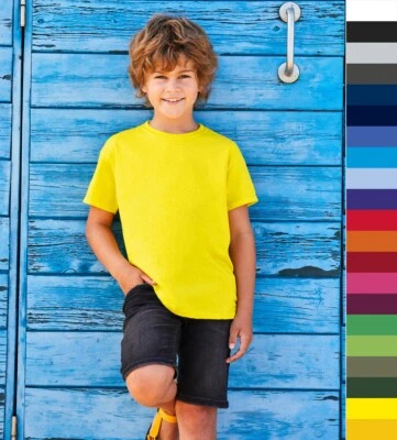 Fruit of the Loom Kinder T-Shirt Baumwolle 21 Farben Original Tee 61-019-0 NEU