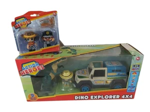 Action Heroes Dino Explorer 4x4 y Twin Figura de Acción Pack 4+ y Embalaje Dañado - Imagen 1 de 24