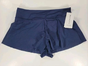 NEW Athleta Makani Swim Short Lined Navy Blue Swim Bottoms NWT Women's Large - Picture 1 of 11