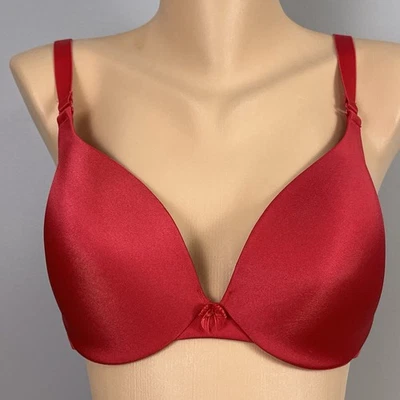 Sujetador con aros Playtex Secrets 4339 Perfect Plunge Lift talla 36DD rojo moldeado Foto 1 de 4
