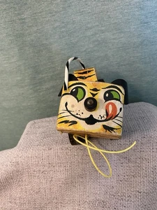 Jouet ancien tigre en bois Fisher Price Toys 1961 - Photo 1/6