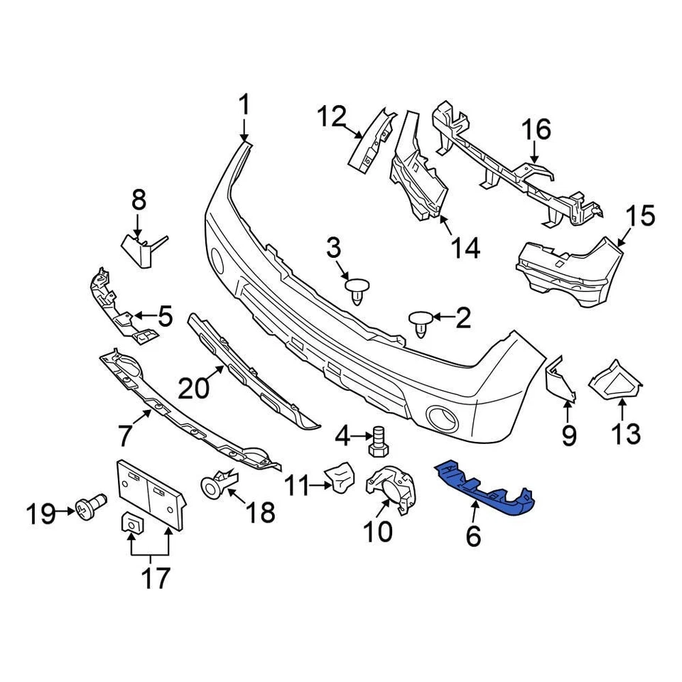 For Nissan Pathfinder 2005-2012 Nissan 96013EA500 Front Left Outer Spoiler Foto 1 de 1